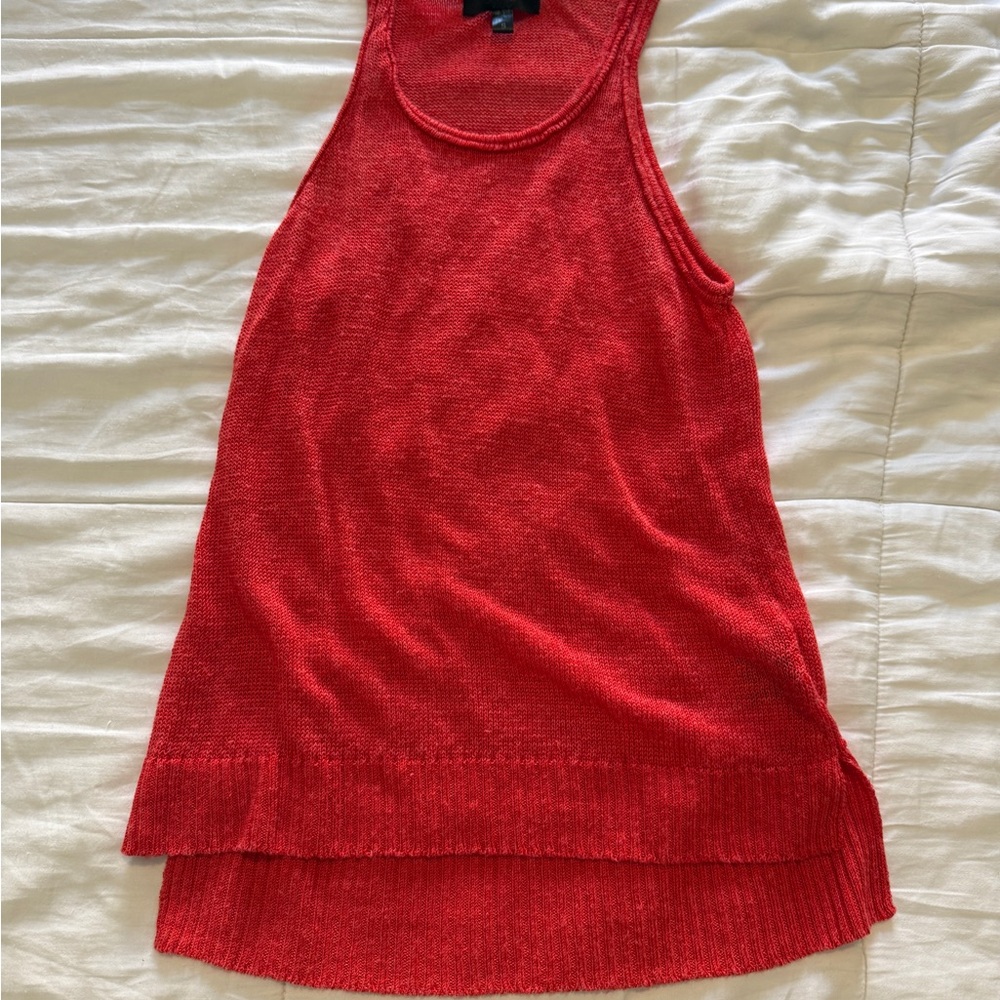 Joe's Jeans Red Ribbed Asymmetrical Tank Top